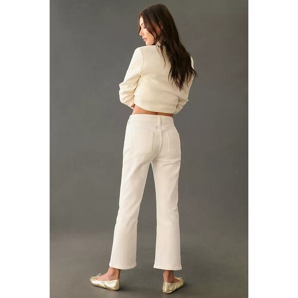 New Anthropologie x Pilcro The Yaya Mid-Rise Crop Flare Jeans $148 WHITE 23T - Picture 3 of 7